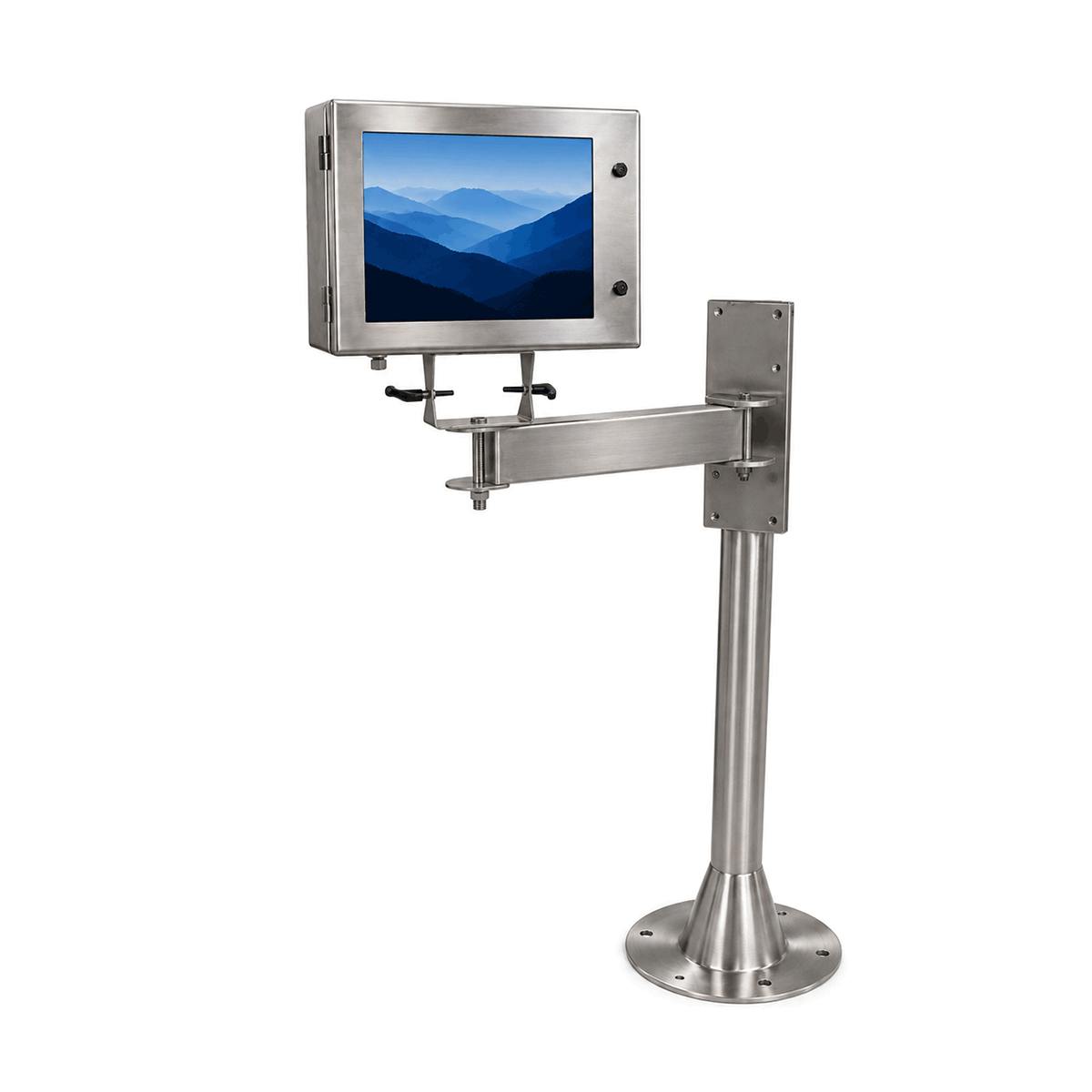 Fixed Floor Mount Pedestal w/ Swivel Arm